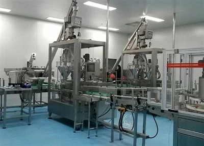 Botol Serbuk Protein Susu Automatik Talian Pembungkusan Mesin Pengisian Auger